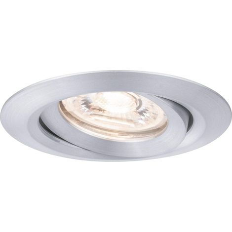 94296 LED Nova mini Spots encastrés Coin rond orientable incl. 1x4 watts Spot encastré pour plafond Alu tourné Lampe encastrée aluminium Blanc chaud 2700 K (1/5)