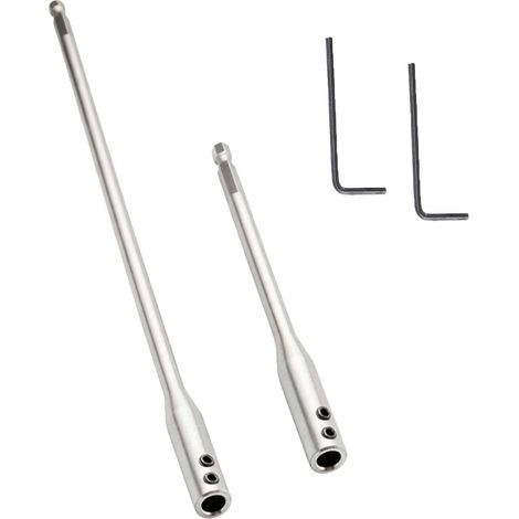 2 rallonges extra-longues, jeu de rallonges pour forets à queue de 1/4", tige d'extension pour perçage, pour le perçage de trous extra-profonds et de trous traversants Comprend deux clés hexagonales