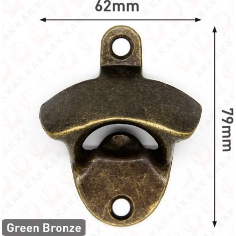 (Bronze) Ouvre-bouteille mural, alliage de zinc, outil de cuisine ménager. (1/2)