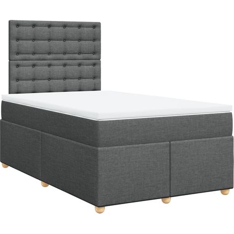 Maison Exclusive - Cama box spring con colchón tela gris oscuro 1 (1/5)