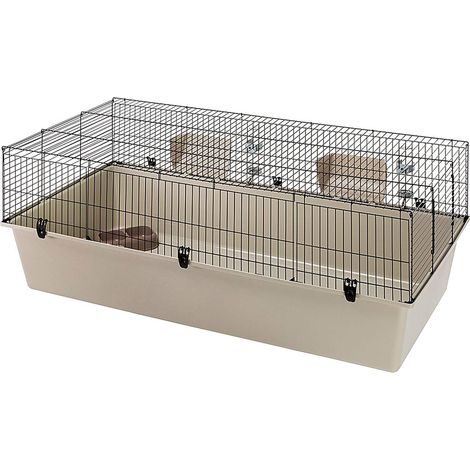 Ferplast – Cage pour plusieurs lapins RABBIT 160 – Grand espace de vie 156.5 x 77 x h 61.5 cm – Grille en métal anticorrosion – Accessoires inclus (1/5)