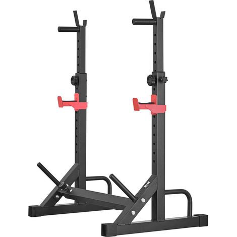 Cage de Musculation avec Rack à Squat, Équipement Fitness Maison Réglable en Hauteur et Largeur, Support Entraînement Force avec Crochets Barre et J-Hooks pour Développé Couché, Squat, Haltérophilie (1/5)