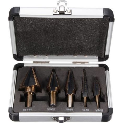 TEMPSA 5 pièces/ensemble HSS COBALT plusieurs trous ensemble de forets avec boîtier en aluminium pour le travail du bois (1/4)