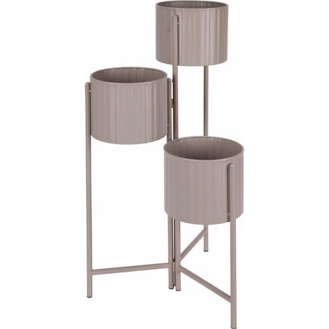 Set di 3 vasi con supporto - Vessia Trio Taupe (1/3)
