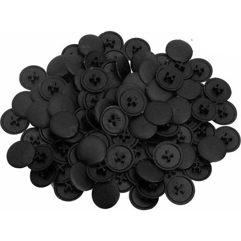 100 Pièces Cache Vis Noir, Capuchon de Vis Cruciforme, Anti Rouille Cache Vis, Cache Vis Cruciformes en Plastique Noir Adapté Plupart des Vis Phillips (1/5)