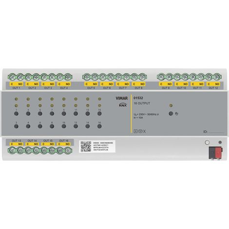 VIMAR - 01532 Attuatore KNX Secure 16 uscite 250V 10AX