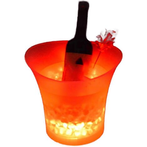 Beleuchteter Champagnerkühler, LED-Eiskübel, Bar, Champagnerkiste, roter LED-Eiskübel aus wasserdichtem Kunststoff für Bier (1/5)