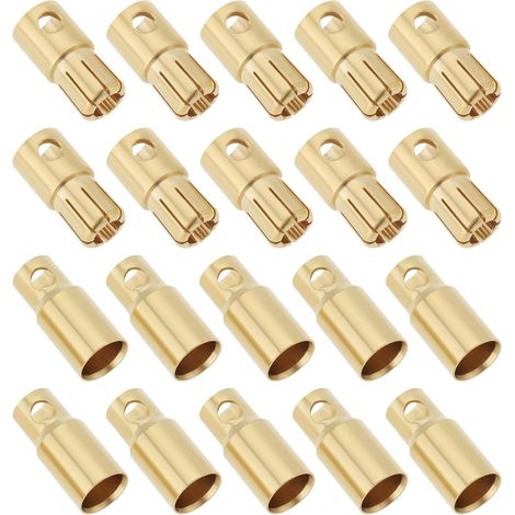 Paires de Connecteurs Bananes de 6mm Connecteur Mâle Femelle Terminal en Cuivre Pur Plaqué Connecteur à Balle pour Batterie RC DIY Moteur ESC (1/5)