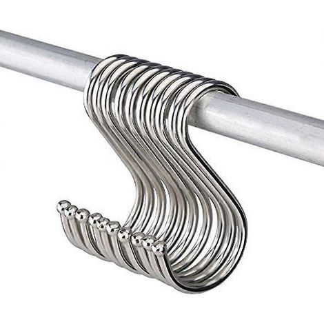 10 Stück Edelstahl S-förmige Haken, multifunktionale Geländerhaken, Kleiderbügelhaken, Haltehaken-S