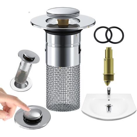 Bonde Lavabo Universel. Pop Up Bouchon de Vidange Universel. Bonde De Lavabo avec Panier Filtrant pour Cuisine. Salle de Bain Et Balcon (34-40mm) (1/4)