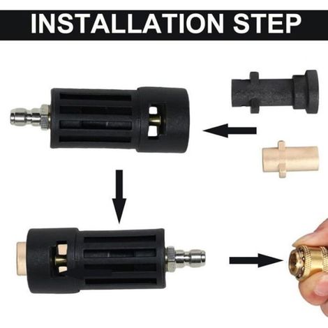 Adaptateur Nettoyeur Haute Pression - 6 35 Mm - Acier Inoxydable Et Plastique - Connexion Rapide - 1 Piece (1/5)