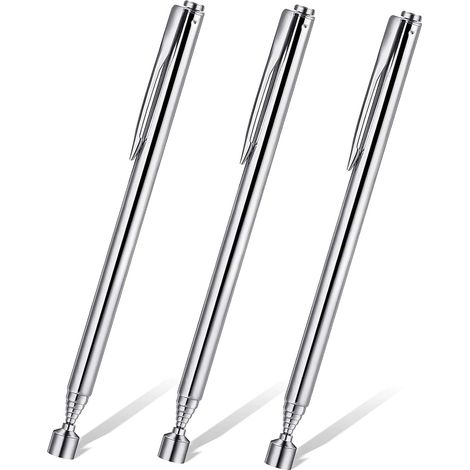 3 herramientas telescópicas magnéticas, imán de recogida, varilla telescópica magnética extensible portátil, varilla de extensión de recogida magnética, varillas telescópicas con clip de bolsillo (1/5)