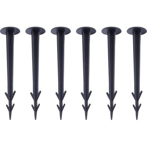 100 picchetti da giardino, robusti picchetti da giardino in plastica per fissare il tessuto anti-erbacce, picchetti da terra in plastica nera per pacciamatura (1/4)