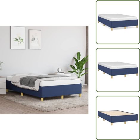 Cama de tela - vidaXL Estructura de cama sin colchón tela azul 120x200 cm - Cama de madera