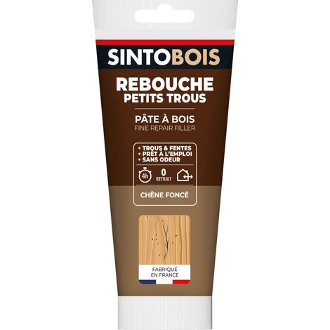 Rebouche imperfections - Pâte à bois naturel 250g Chêne foncé SINTO