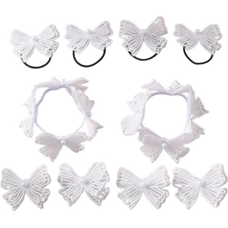 Sweet Girl Lot de 10 élastiques à cheveux surdimensionnés avec motif papillon/rose (1/5)
