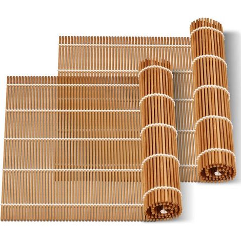Esterilla decorativa de bambú de 2 piezas para enrollar sushi (1/5)