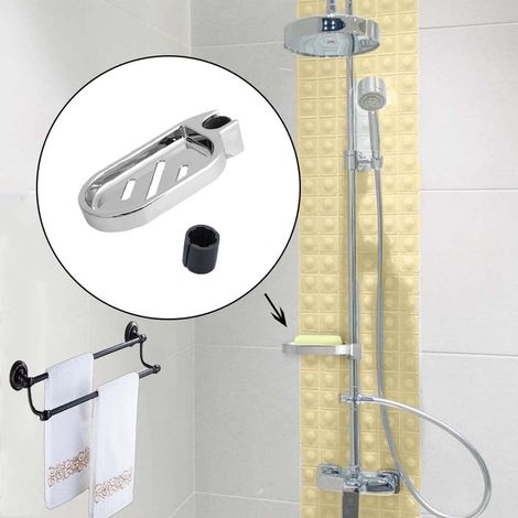 Porte-Savon Douche Réglable Durable Porte Savon pour Barre de Gadget de Salle Bain sur à Clipser la Maison et l'hôtel, Chromé (1/2)