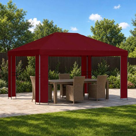 Teenpull – Pavillon 4 x 3 m Bordeauxrot Polyester und Stahl 190 gsm (1/5)