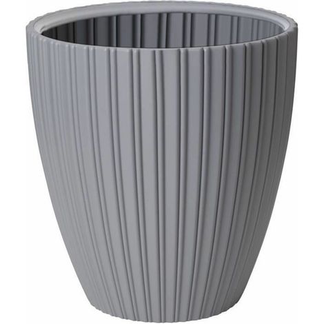 Vaso di fiori - GARDEN ID - Elegante - 40 x 42 cm - Per giardini, balconi o interni - Grigio chiaro (1/4)