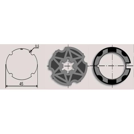 Adaptations moteur Somfy - Axe ZF Ø45mm 9500456 - pour Moteur Ø40mm