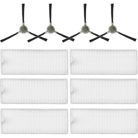 Accessoires pièce de rechange pour Lefant M210 M210S M210B M210P M213 M213S, pour OKP Life K2 K3 K3A K4 K5 aspirateur, 6 filtres HEPA, 4 brosses latérales (1/4)