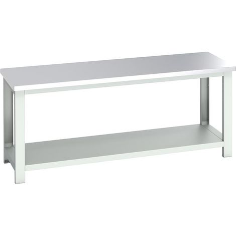 Bott 41003672.16V Cubio Bench with Shelf, Stainless Steel Clad Top 2000 x 750mm