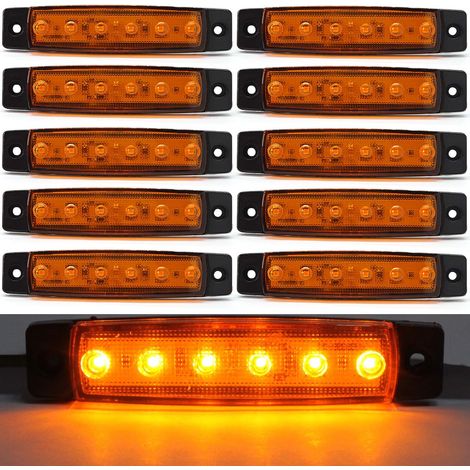 10PCS Feu de Gabarit Remorque Jaune, LED Feux de Gabarit Indicateurs De Position 12V pour Camion Remorque Camion Bus Bateau (1/5)