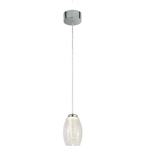 Lampadario Contemporaneo Ciclon Metallo Cromo Vetro Trasparente Led 6W 3000K (1/5)