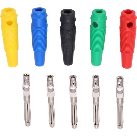Lot de 10 fiches bananes mâles empilables 4 mm, 7 broches, 1000 V, 32 A, avec gaine souple pour câble audio (1/5)