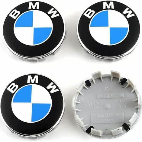 Cache Moyeux - 68 mm - Compatible Avec Jantes Universelles - ABS - Bleu - Lot De 4 (1/5)