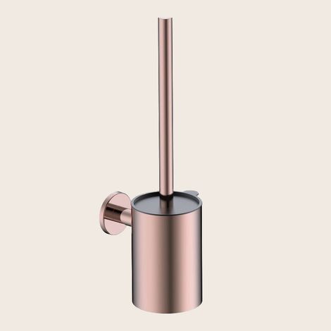 Exagonshop Portascopino wc a muro oro rosa spazzolato Minimal