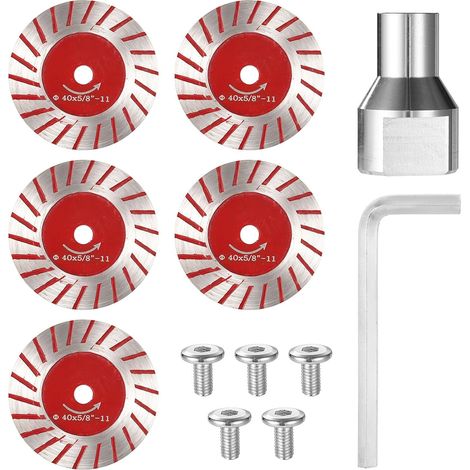 Lot de 12 Mini Lames Scie Diamantées 40 mm pour Meuleuse d'Angle, Disque Coupe Précision avec vis Bride Amovible pour le Meulage et la Gravure du Granit du Béton et de la Porcelaine (1/5)