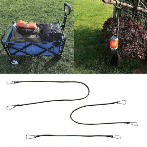 Corde élastique en caoutchouc pour bagages, crochets, tendeurs pour barres de toit de camping - 120 cm (1/4)