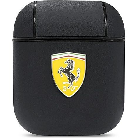 Cover per AirPods Ferrari FESA2LEBK 1/2 nera/pelle nera On Track (1/4)
