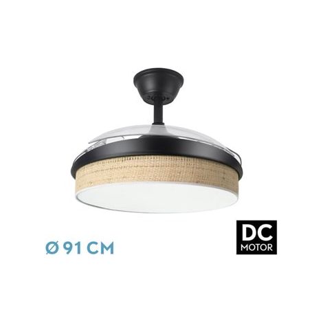 Ventilatore DC Moda 72 W nero/canna chiara 91 cm 7200 lm 3CCT telecomando (1/2)
