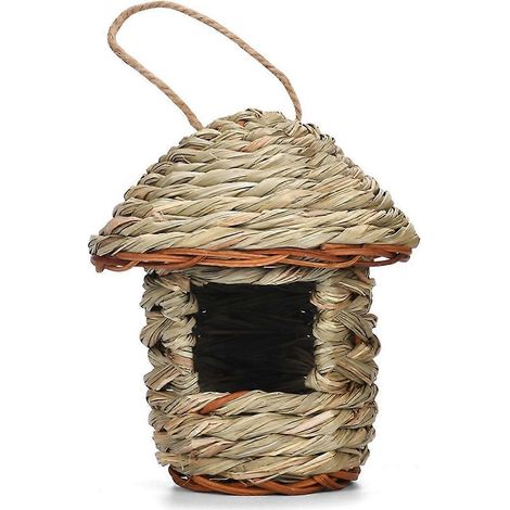 Vogelhaus, aus Gras gewebt, zum Aufhängen im Freien (1/5)