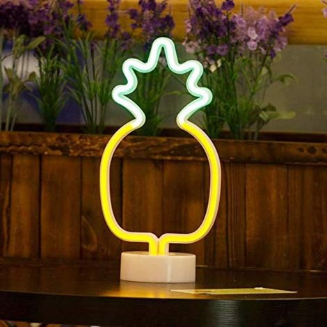 Enseigne lumineuse néon ananas mignon avec support décoratif, décoration pour Noël, anniversaire, chambre d'enfant, salon, mariage (1/5)