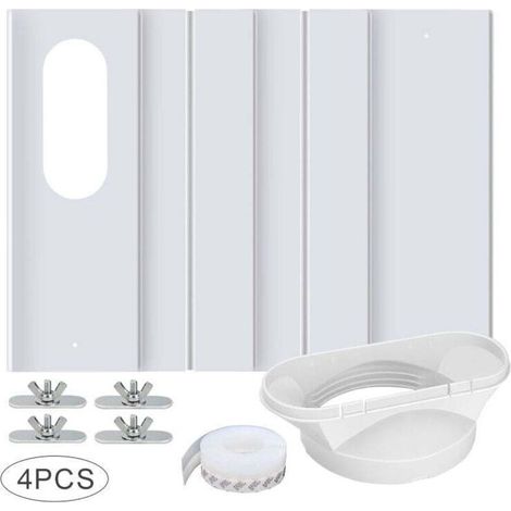 Plaque Fenêtre - PVC - Réglable 43-140 Cm - Pour Climatiseur Mobile - Kit De 4 Pièces (1/5)