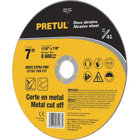 Disco para corte fino de metal - Ø 180 mm x 1,5 mm