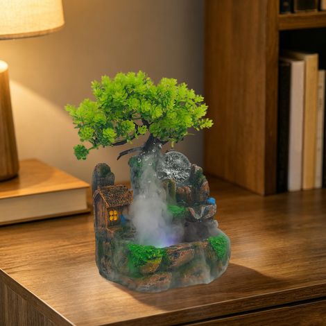 Fontaine de table avec boule lumineuse, fontaine d'intérieur apaisante, idéale pour la méditation à la maison ou au bureau 27x20x16cm (1/5)