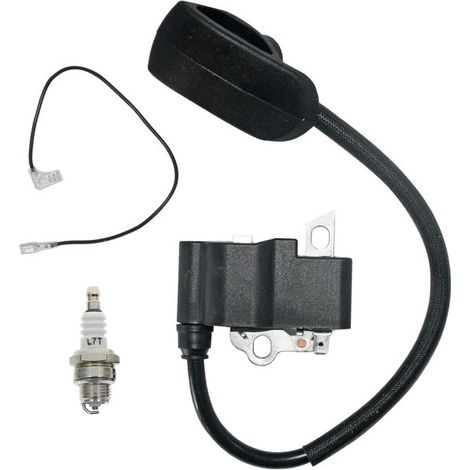 Bobine d'allumage avec bougie compatible avec les débroussailleuses Husqvarna 128R, 128L, 128LD, 125C, 125L, 125E et 125R (réf. 545046701) (1/5)