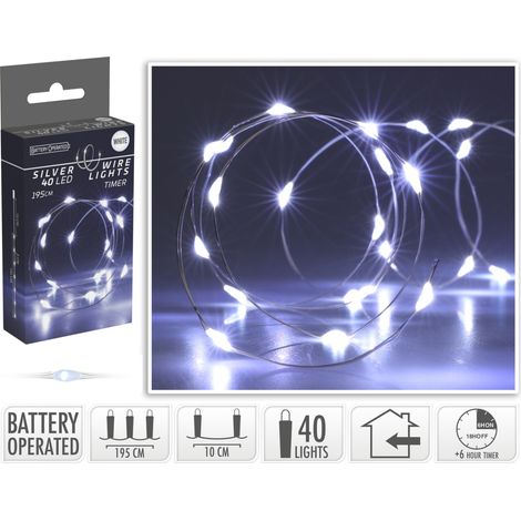 LUCI DI NATALE LED, 195CM, 40 LED, BIANCO FREDDO, NATALE, LUCI DI NATALE