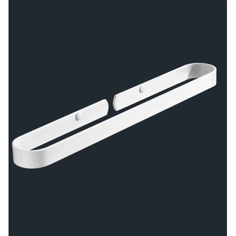 Toallero autoadhesivo de 40 cm con tornillos para baño y cocina (blanco) (1/4)