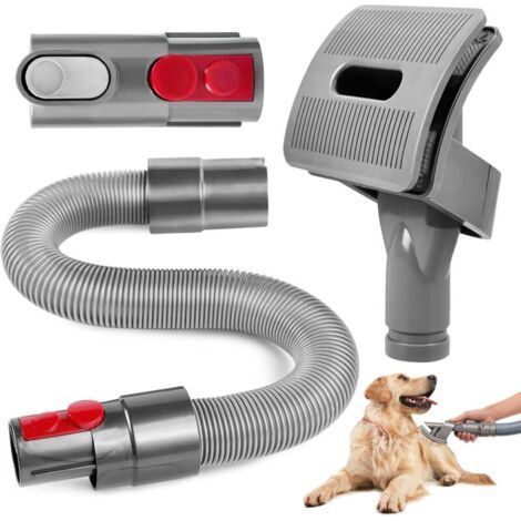 Brosse de toilettage pour chat et chien, Kit de toilettage pour animaux, compatible Dyson V11 V10 V8 V7 - Brosse + tuyau flexible + adaptateur + gâchette RTGPT. (1/3)