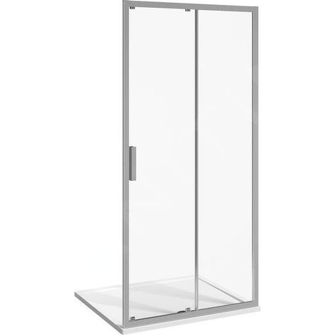 Jika Nion - Porte de douche coulissante G/D en deux parties, 1400 mm, Jika perla Glass, argent/verre transparent H2422N80026681 (1/2)