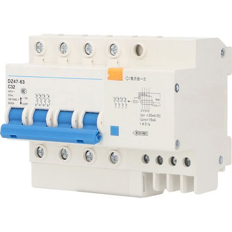 Disjoncteur Mini 4P MCB montage sur Rail DIN 6000A capacité de coupure 400V 32A pour la maison