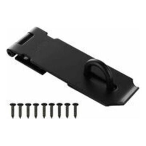 Fermoir à cadenas - Acier inoxydable 304 noir 125x38mm - Loquet de sécurité robuste avec vis pour porte et tiroir, finition élégante (1/4)