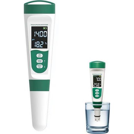 5-in-1 Digitaler Wassertester TDS-Messgerät Digitaler Wassertester Genaues und zuverlässiges TDS EC und Temperaturmessgerät C F 0-9990 ppm für (1/5)