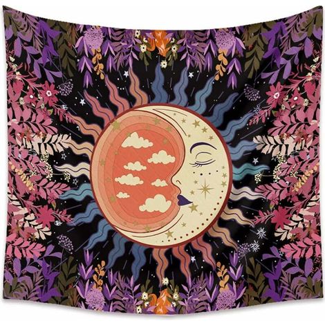 Tapisserie Mandala Tenture Murale Tapisserie pour Chambre Esthétique,Tapisserie Psychédélique Mystique Tenture Murale Nature Décorations Pour La Chambre Dortoir 130x150cm (1/5)